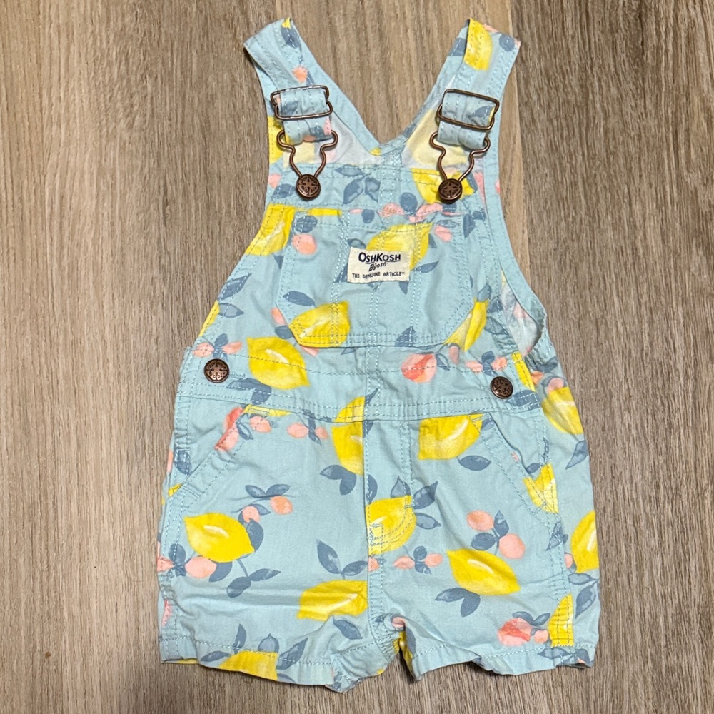 OshKosh B'gosh Lemon Print Overalls - Light Blue